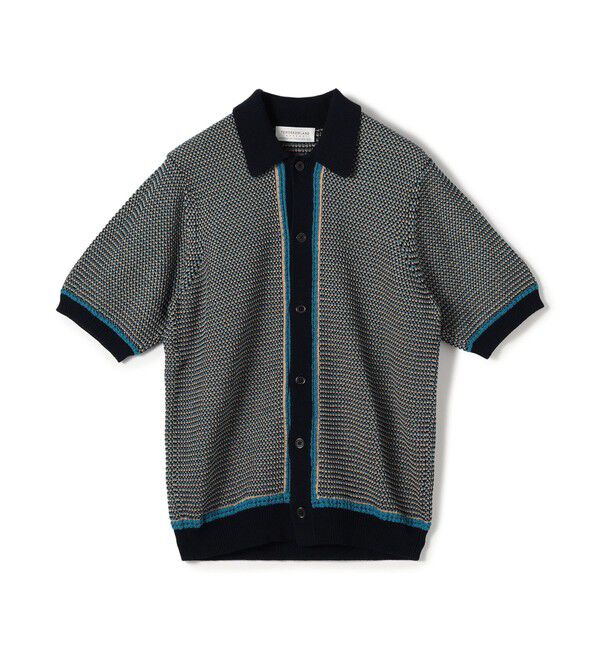 TOMORROWLAND MENS「TOMORROWLAND Tricot マーセライズコットン ハーフスリーブニット」|ニット・セーター|68 ブルー系