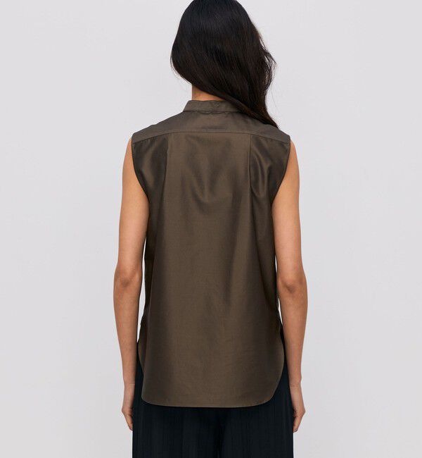 BACCA「コットンバックサテン ノースリーブブラウス」|シャツ・ブラウス|