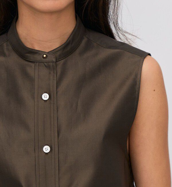 BACCA「コットンバックサテン ノースリーブブラウス」|シャツ・ブラウス|