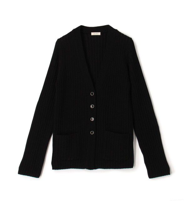 DES PRES「ウールリブ Vネックカーディガン」|カーディガン|18 ブラック系
