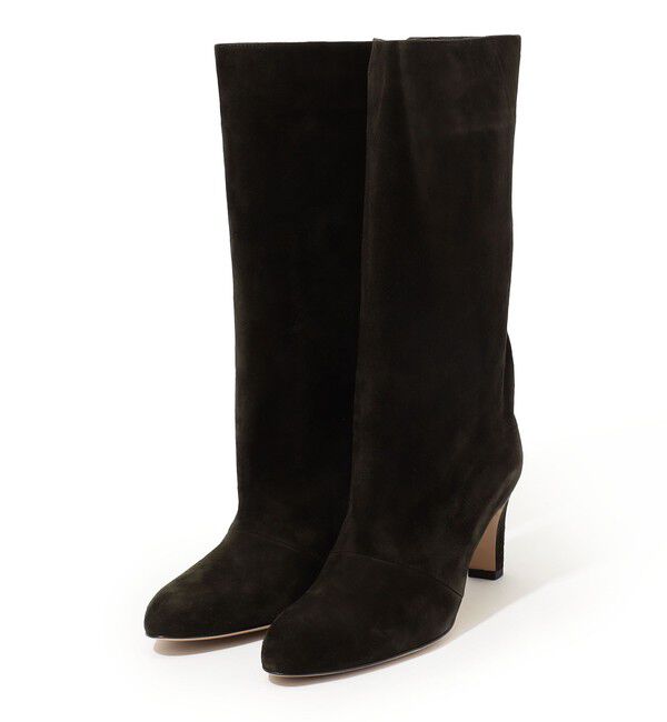 TOMORROWLAND GOODS「NEBULONI E. 7320 スエードミドルブーツ」|ロングブーツ|59 ダークグリーン