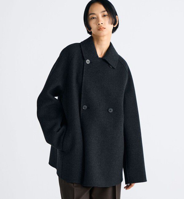 Edition「ウールカシミヤ ダブルフェイス ショートコート」|ピーコート|