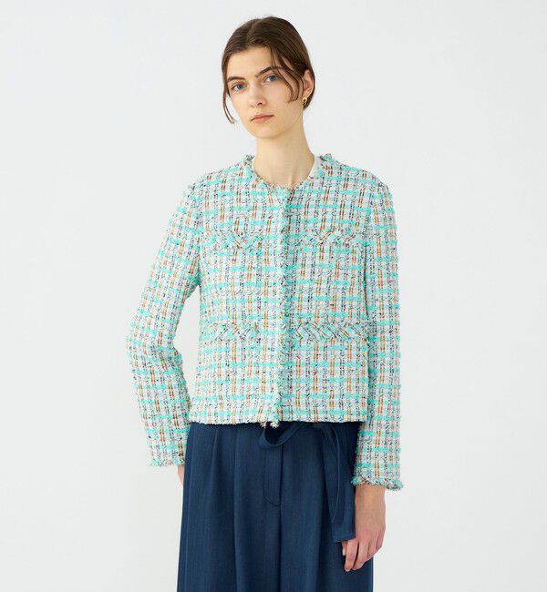 Ballsey「Sorbet クルーネックジャケット」|ノーカラージャケット|