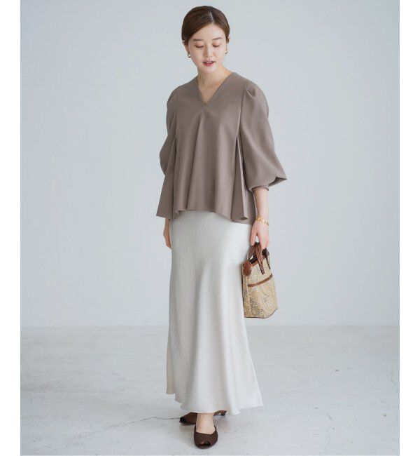 IENA「《追加9》ダブルサテンスカート」|スカート|