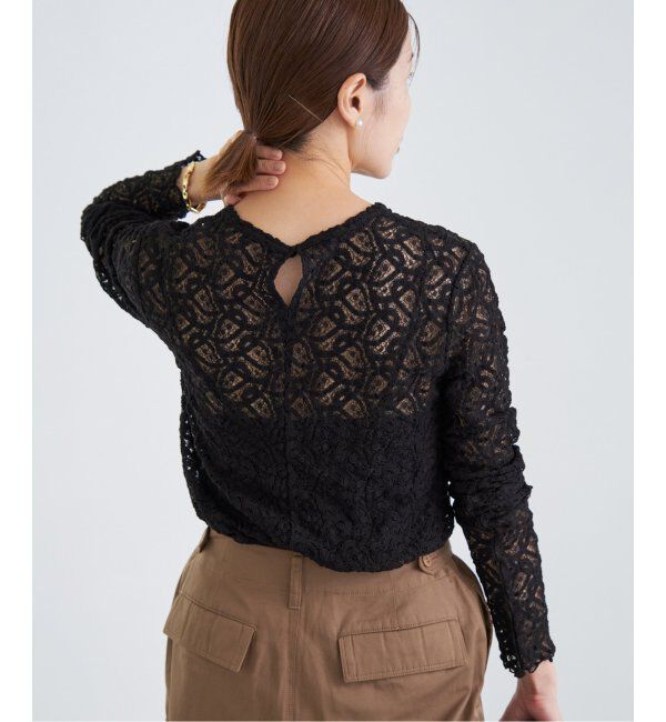 IENA「《追加3》ペイズリー ストレッチレースプルオーバー」|Tシャツ・カットソー|