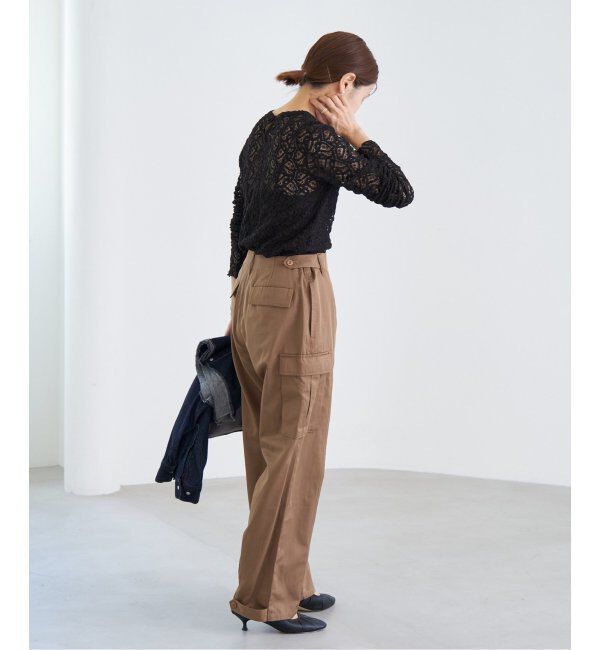 IENA「《追加3》ペイズリー ストレッチレースプルオーバー」|Tシャツ・カットソー|