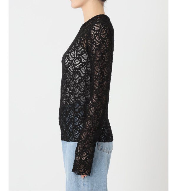 IENA「《追加3》ペイズリー ストレッチレースプルオーバー」|Tシャツ・カットソー|