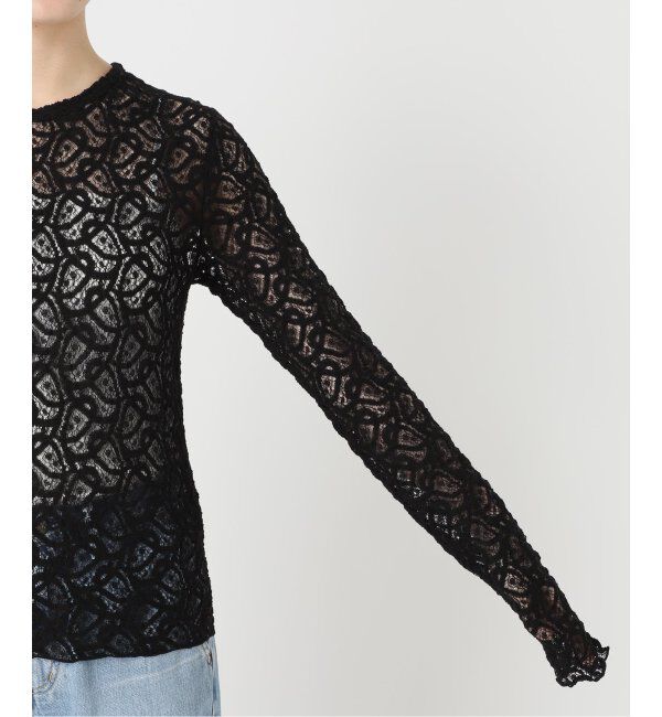IENA「《追加3》ペイズリー ストレッチレースプルオーバー」|Tシャツ・カットソー|