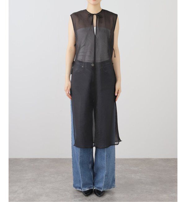 IENA LA BOUCLE「VIOLETTE ROOM/バイオレットルーム ロングベスト VR252618」|ベスト・ジレ|ブラック