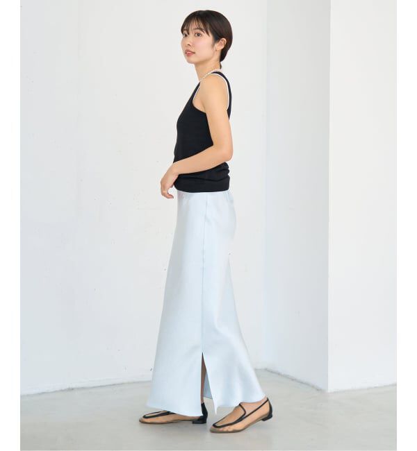 IENA「《WEB・一部店舗限定 追加12》ダブルサテンスカート」|スカート|