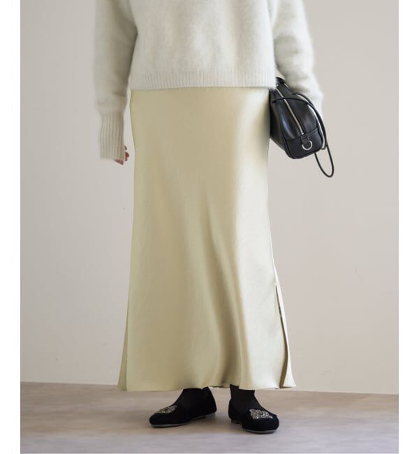 IENA「《WEB・一部店舗限定 追加12》ダブルサテンスカート」|スカート|