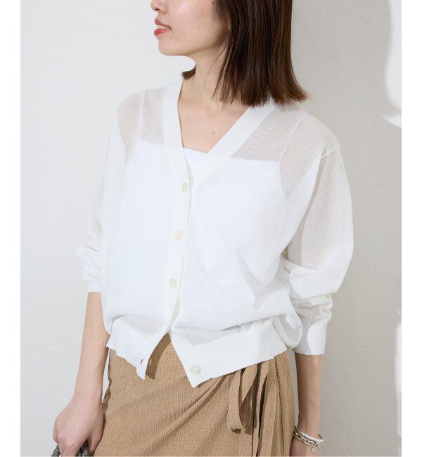SLOBE IENA「《追加》リネン混シアーカーディガン」|カーディガン|