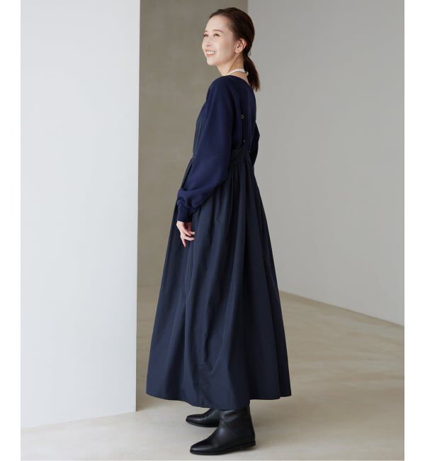 SLOBE IENA「《WEB限定/追加》タフタギャザーキャミワンピース」|ワンピース|