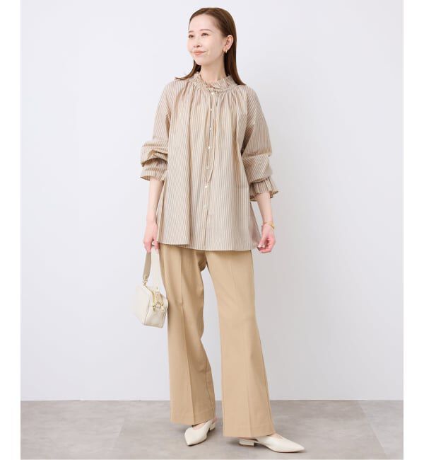 SLOBE IENA「《一部WEB・店舗限定カラーあり》タイプライターフリルカラーブラウス」|シャツ・ブラウス|