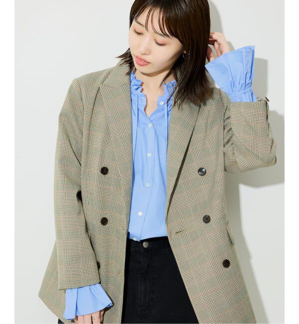 SLOBE IENA「《一部WEB・店舗限定カラーあり》タイプライターフリルカラーブラウス」|シャツ・ブラウス|