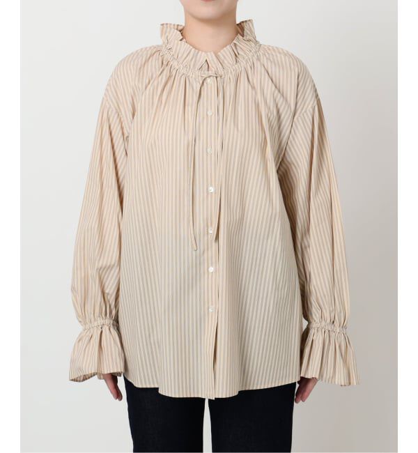 SLOBE IENA「《一部WEB・店舗限定カラーあり》タイプライターフリルカラーブラウス」|シャツ・ブラウス|