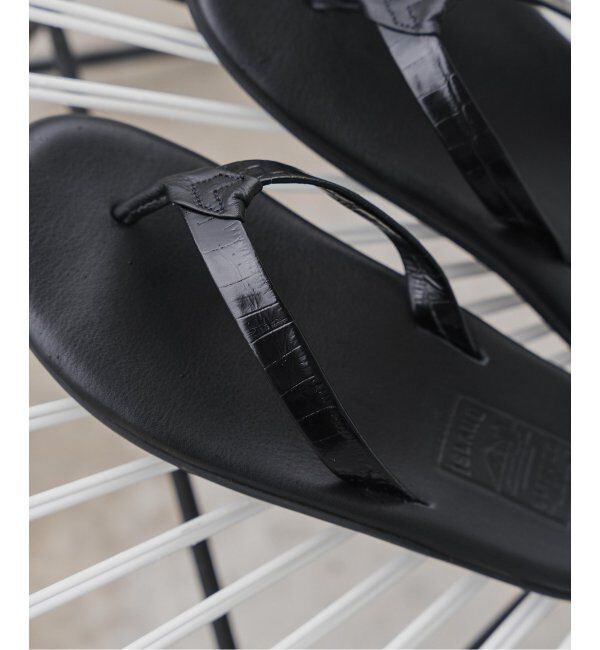 EDIFICE「ISLAND SLIPPER(アイランドスリッパ) 別注クロコ ナローストラップサンダル」|サンダル|