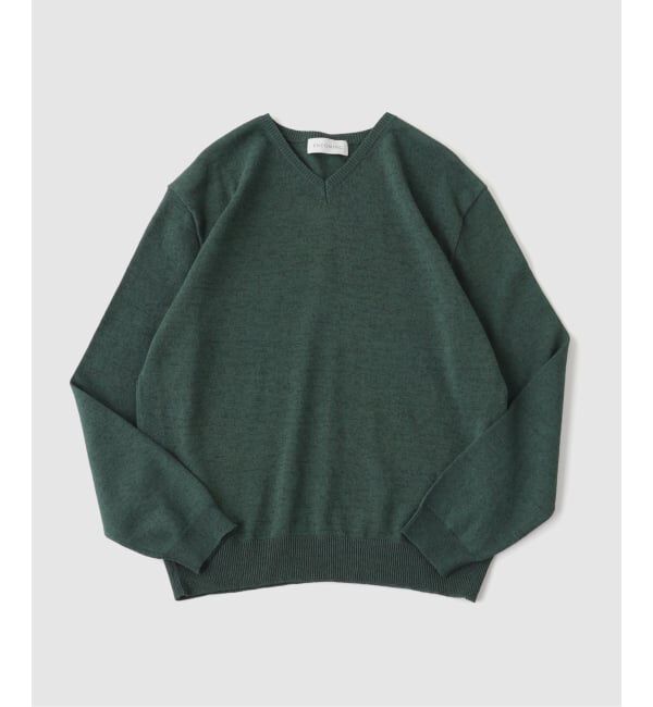 EDIFICE「ENCOMIN（インカミング) KNITTED V NECK JUMPER」|ニット・セーター|グリーン
