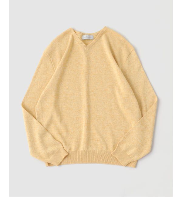 EDIFICE「ENCOMIN（インカミング) KNITTED V NECK JUMPER」|ニット・セーター|イエロー