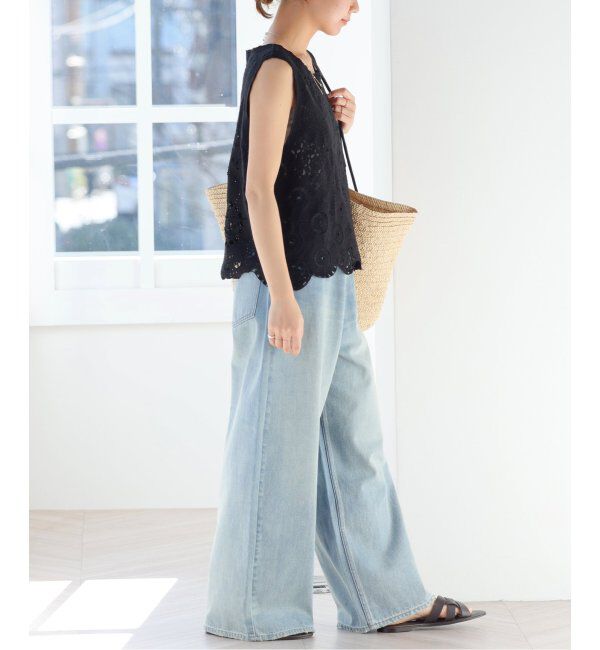 JOURNAL STANDARD relume「《WEB限定追加2》エンブロイダリークロシェノースリーブ」|ニット・セーター|