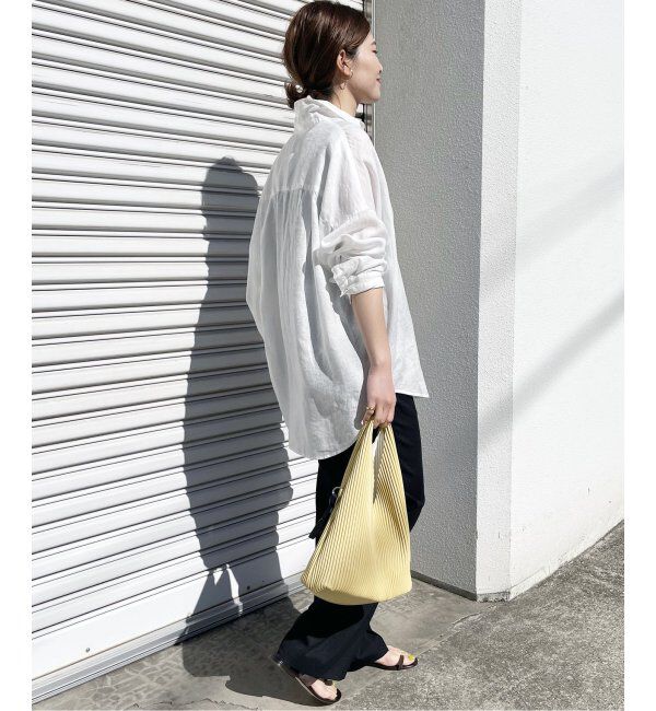 Spick and Span「《ゆったりサイズ》追加2 80リネンカシュクール ビッグシャツ」|シャツ・ブラウス|