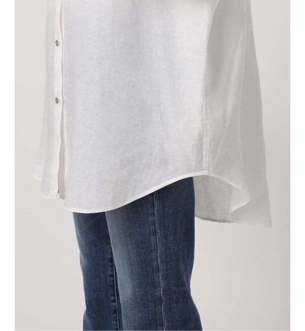 Spick and Span「《ゆったりサイズ》追加2 80リネンカシュクール ビッグシャツ」|シャツ・ブラウス|