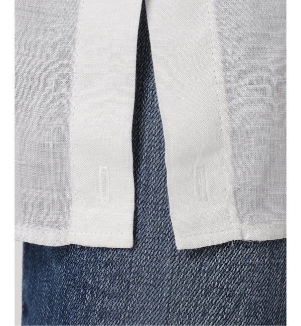 Spick and Span「《ゆったりサイズ》追加2 80リネンカシュクール ビッグシャツ」|シャツ・ブラウス|