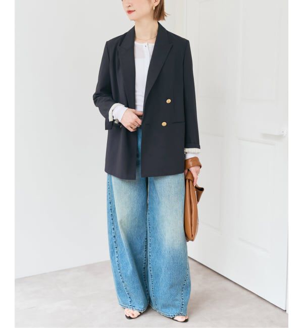 Spick and Span「《新色有り / 追加》プレーンウィーブダブルブレストジャケット」|テーラードジャケット|