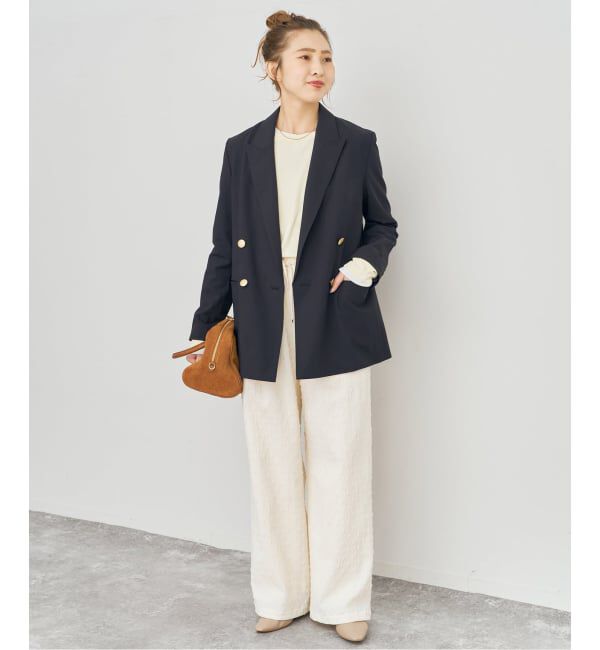 Spick and Span「《新色有り / 追加》プレーンウィーブダブルブレストジャケット」|テーラードジャケット|