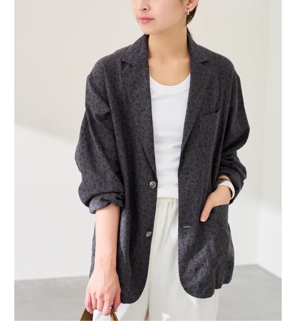 FRAMeWORK「小花プリントリネンライトジャケット」|その他|ブラック D