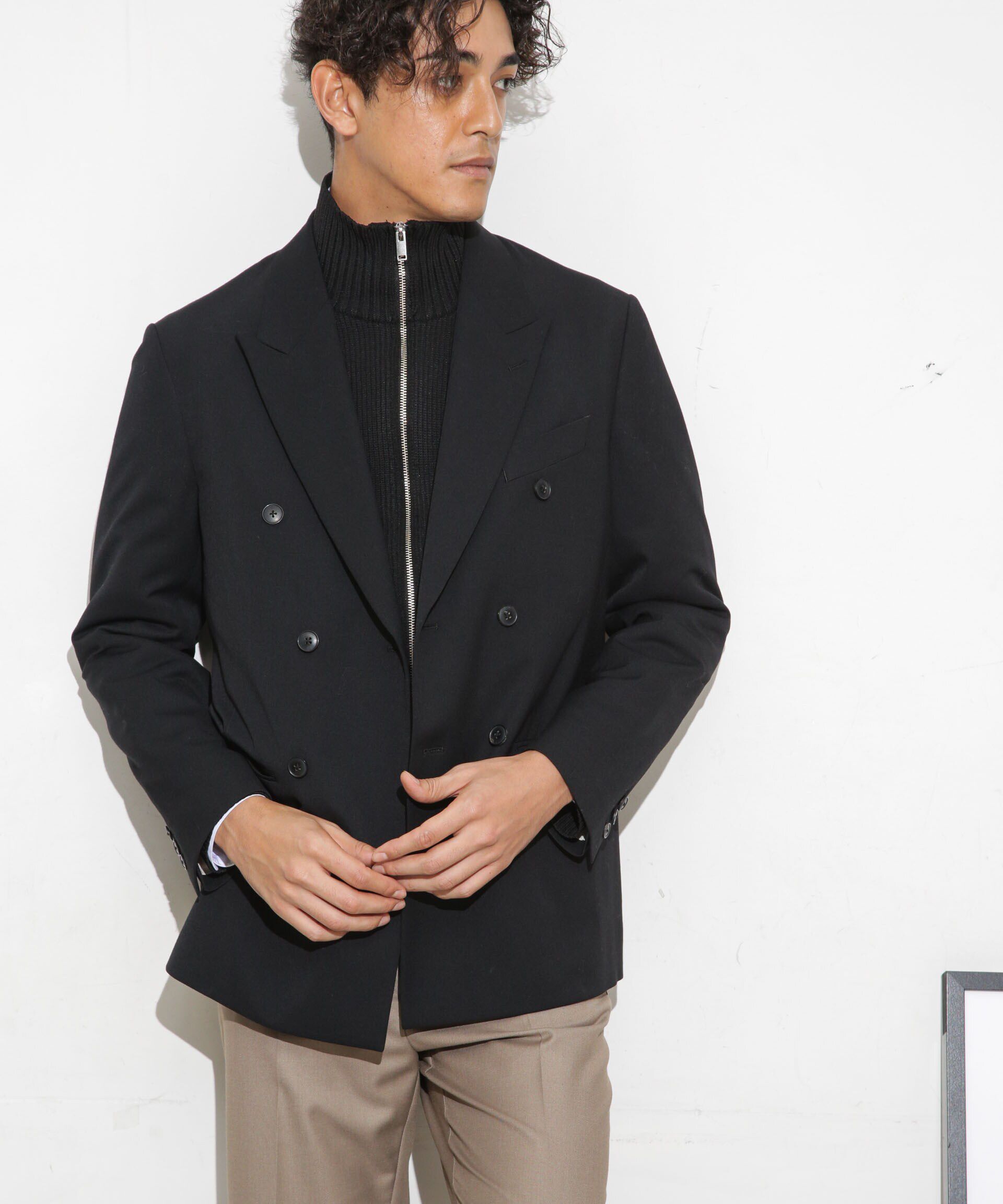 nano･universe「「ESSENTIAL LINE」TWソリッドダブルジャケット」|スーツ|