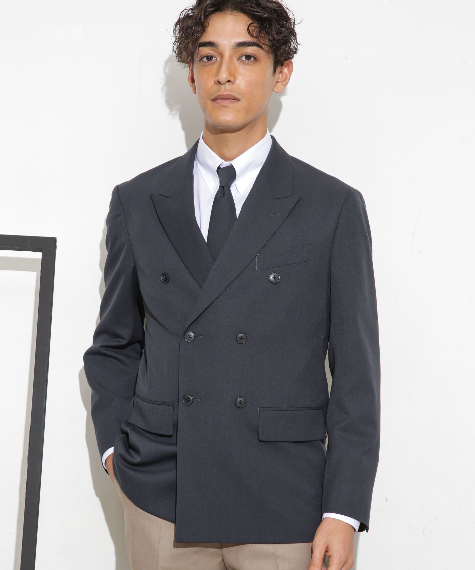 nano･universe「「ESSENTIAL LINE」TWソリッドダブルジャケット」|スーツ|