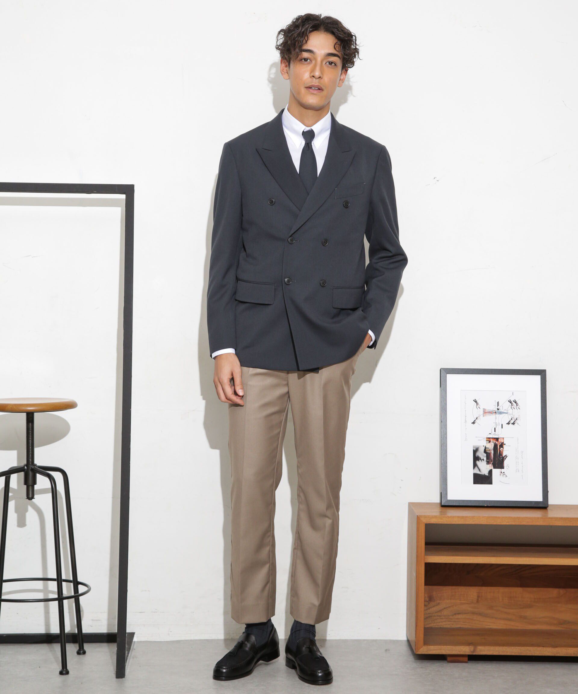 nano･universe「「ESSENTIAL LINE」TWソリッドダブルジャケット」|スーツ|