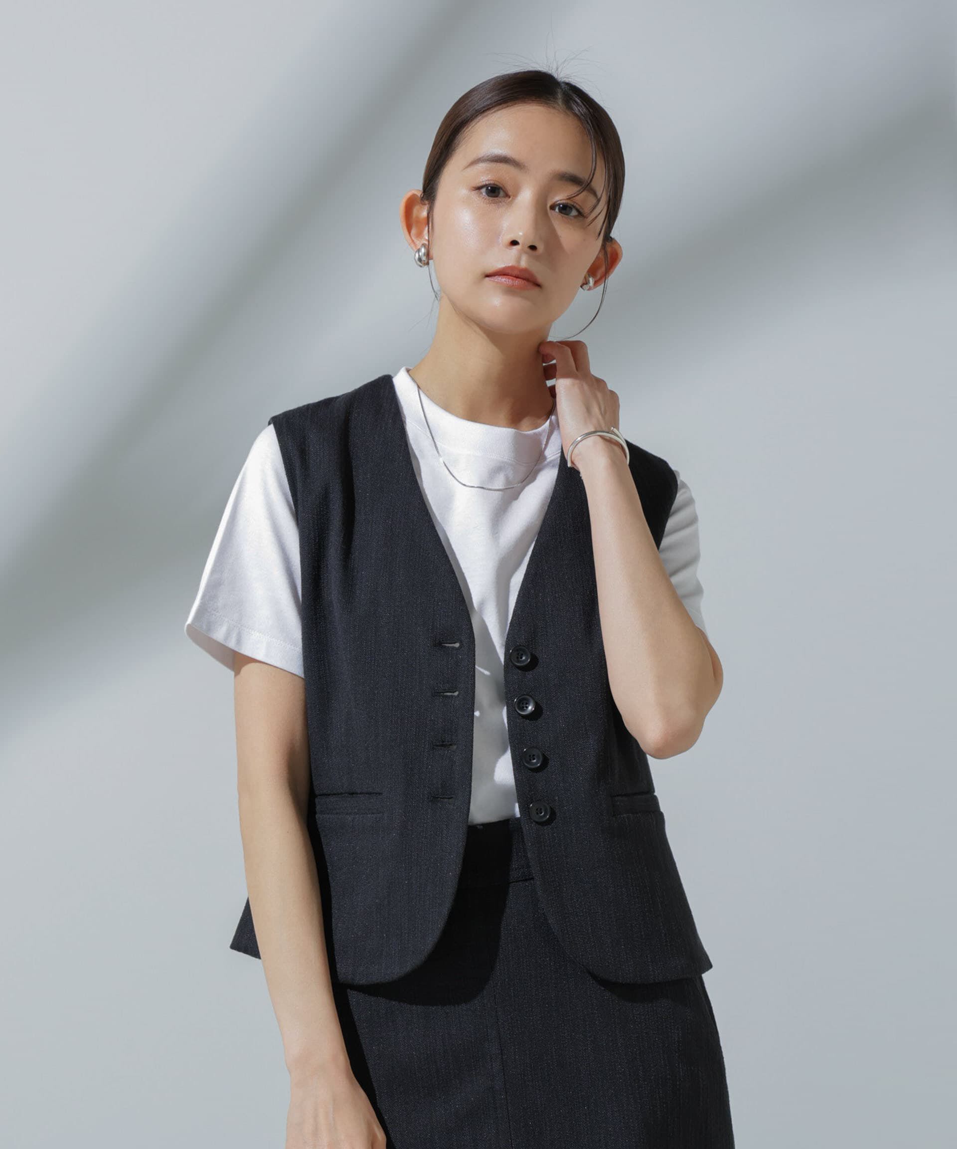 nano･universe「Anti Soaked(R) 汗染み防止 クルーネックTシャツ」|Tシャツ・カットソー|