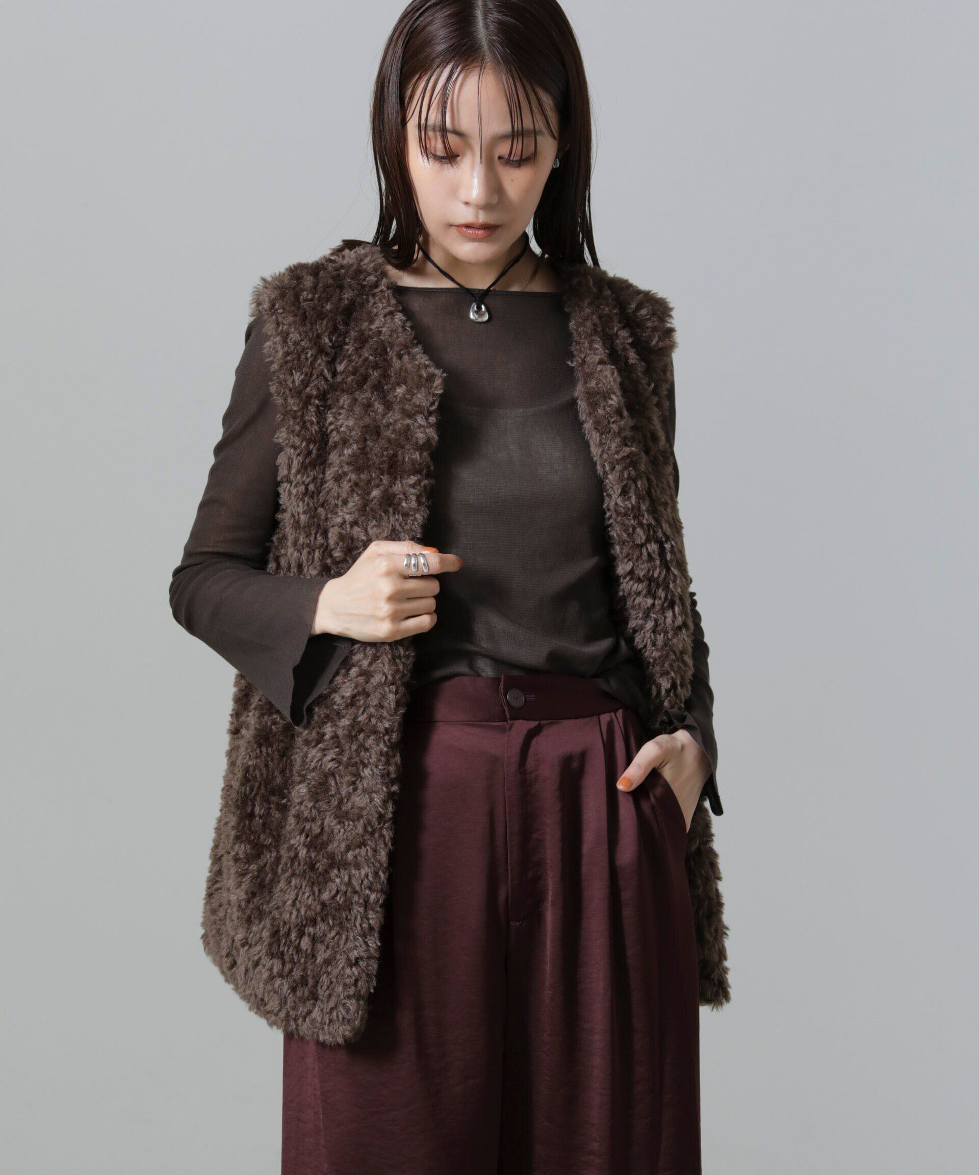 nano･universe「フレアスリーブメッシュトップス」|Tシャツ・カットソー|