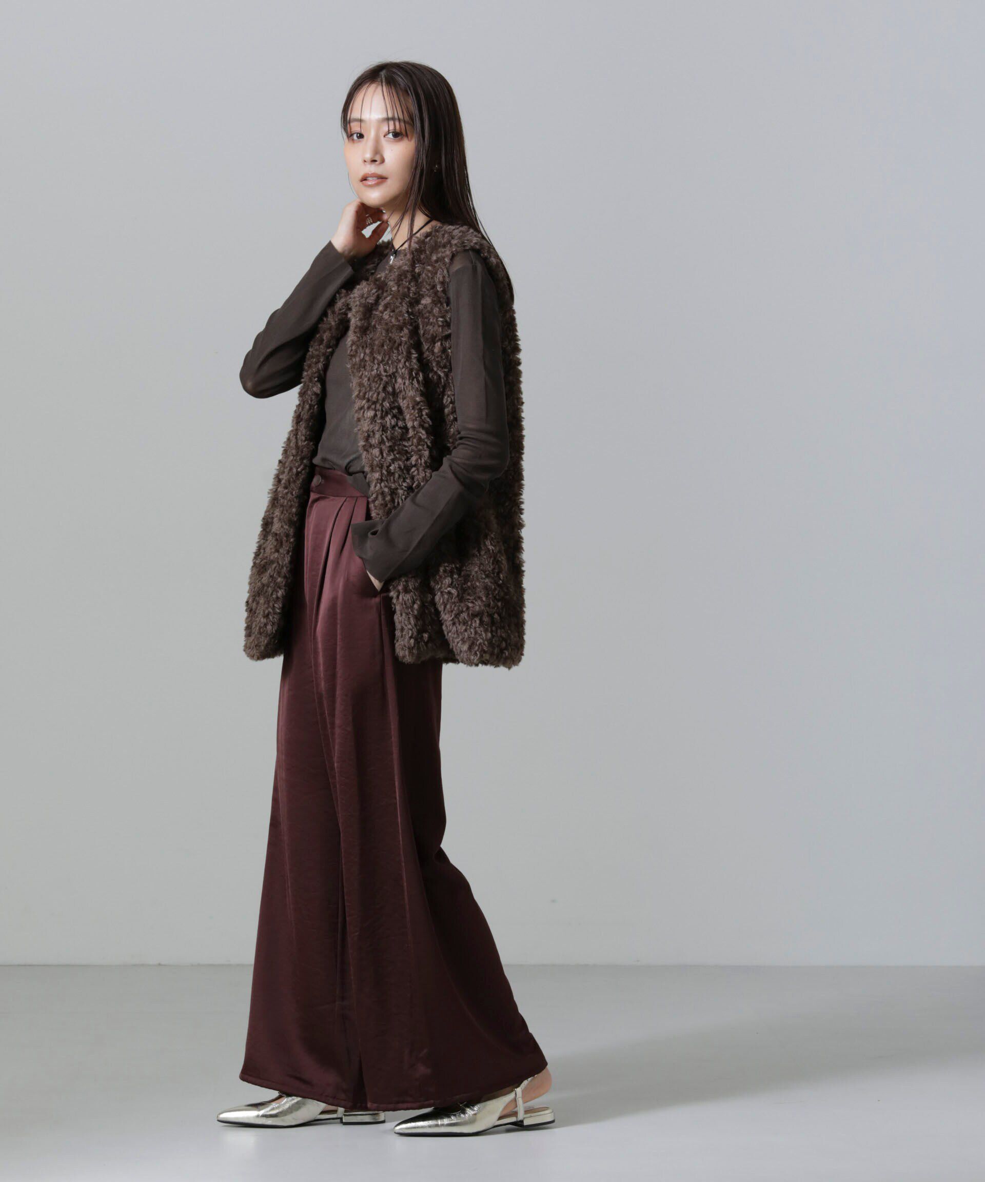 nano･universe「フレアスリーブメッシュトップス」|Tシャツ・カットソー|