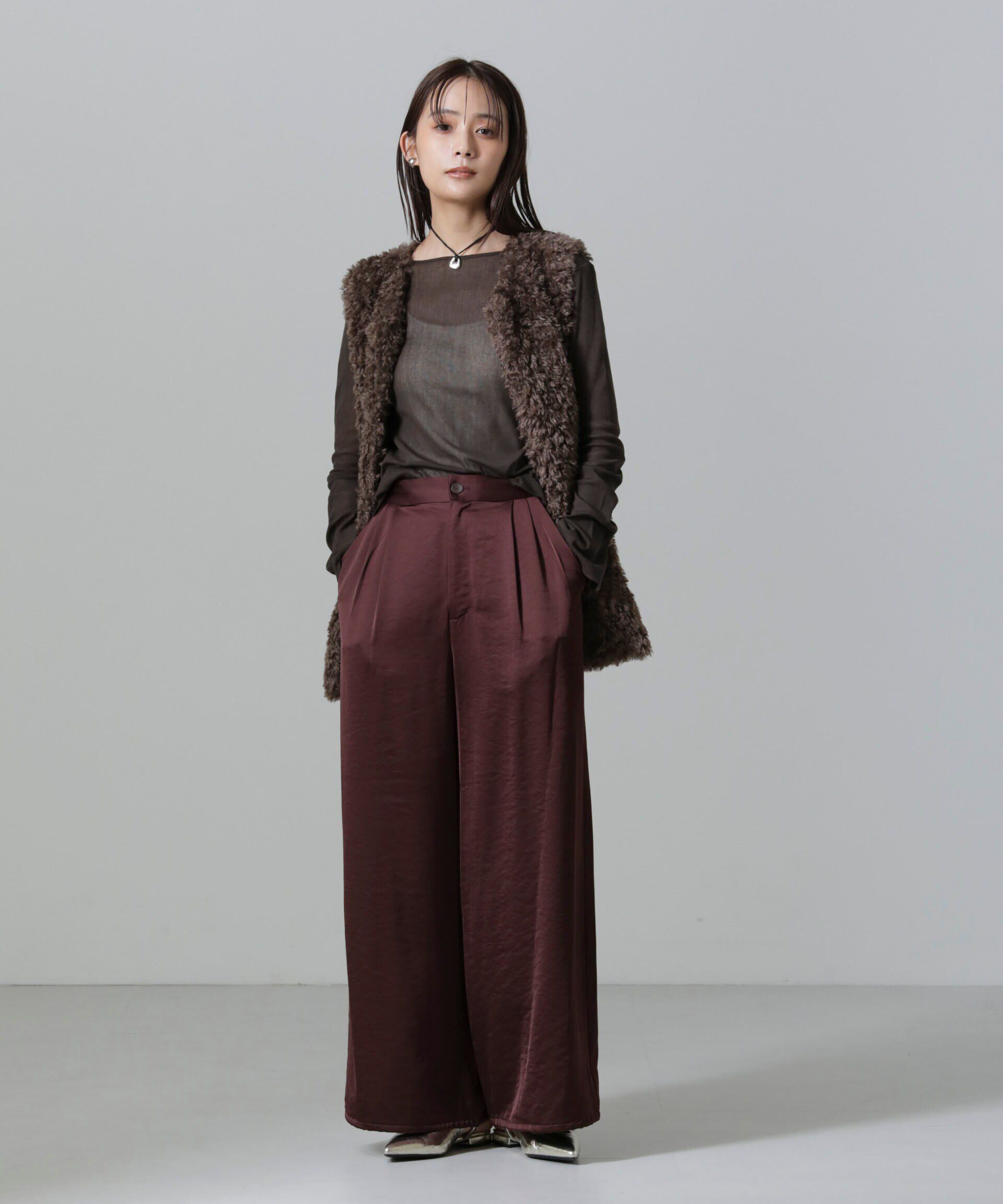 nano･universe「フレアスリーブメッシュトップス」|Tシャツ・カットソー|