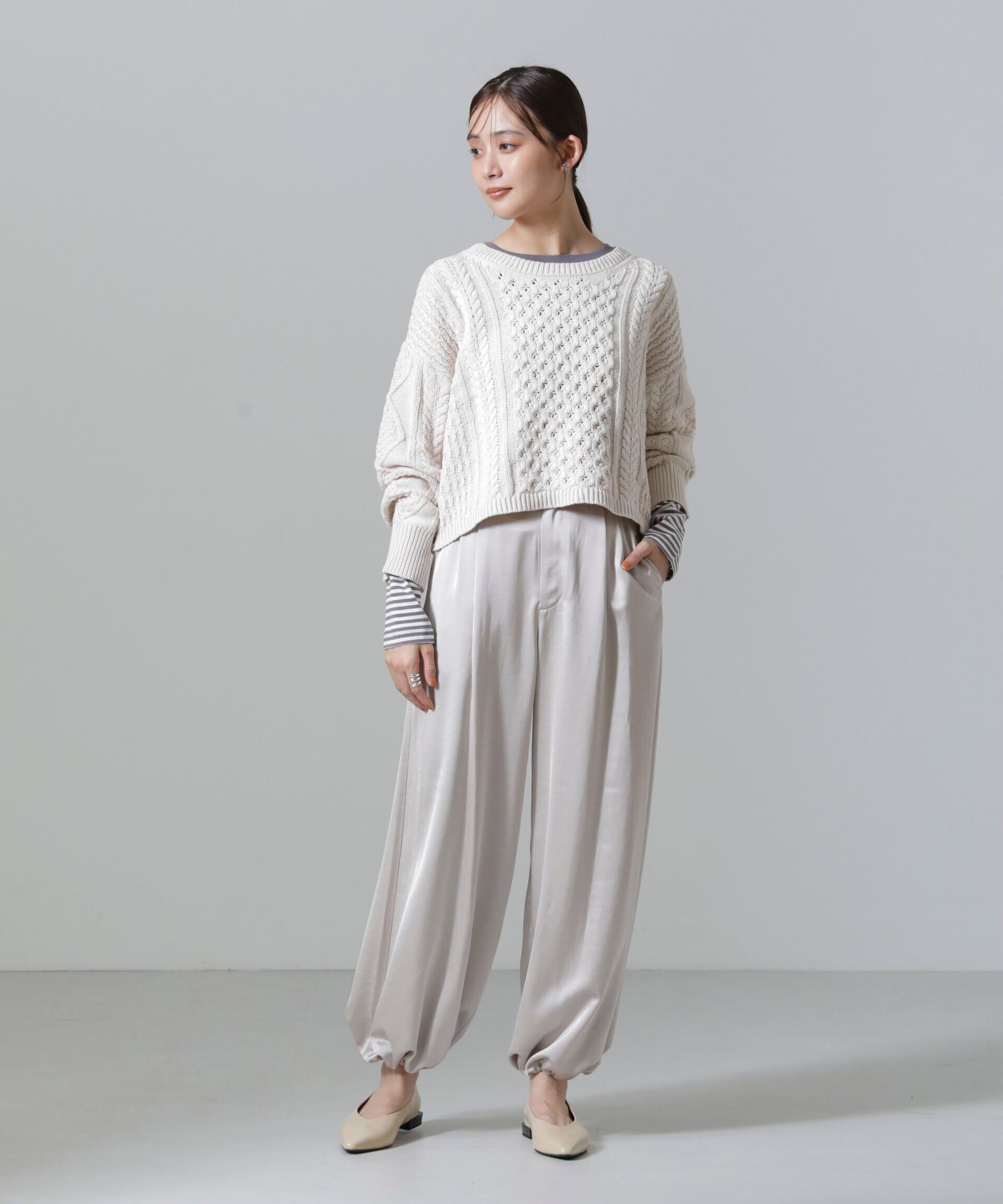 nano･universe「ケーブルクロップドプルオーバーニット」|ニット・セーター|