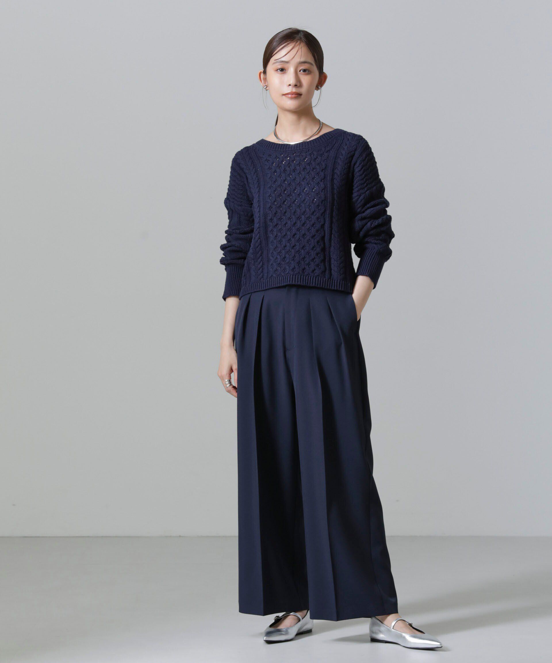 nano･universe「ケーブルクロップドプルオーバーニット」|ニット・セーター|