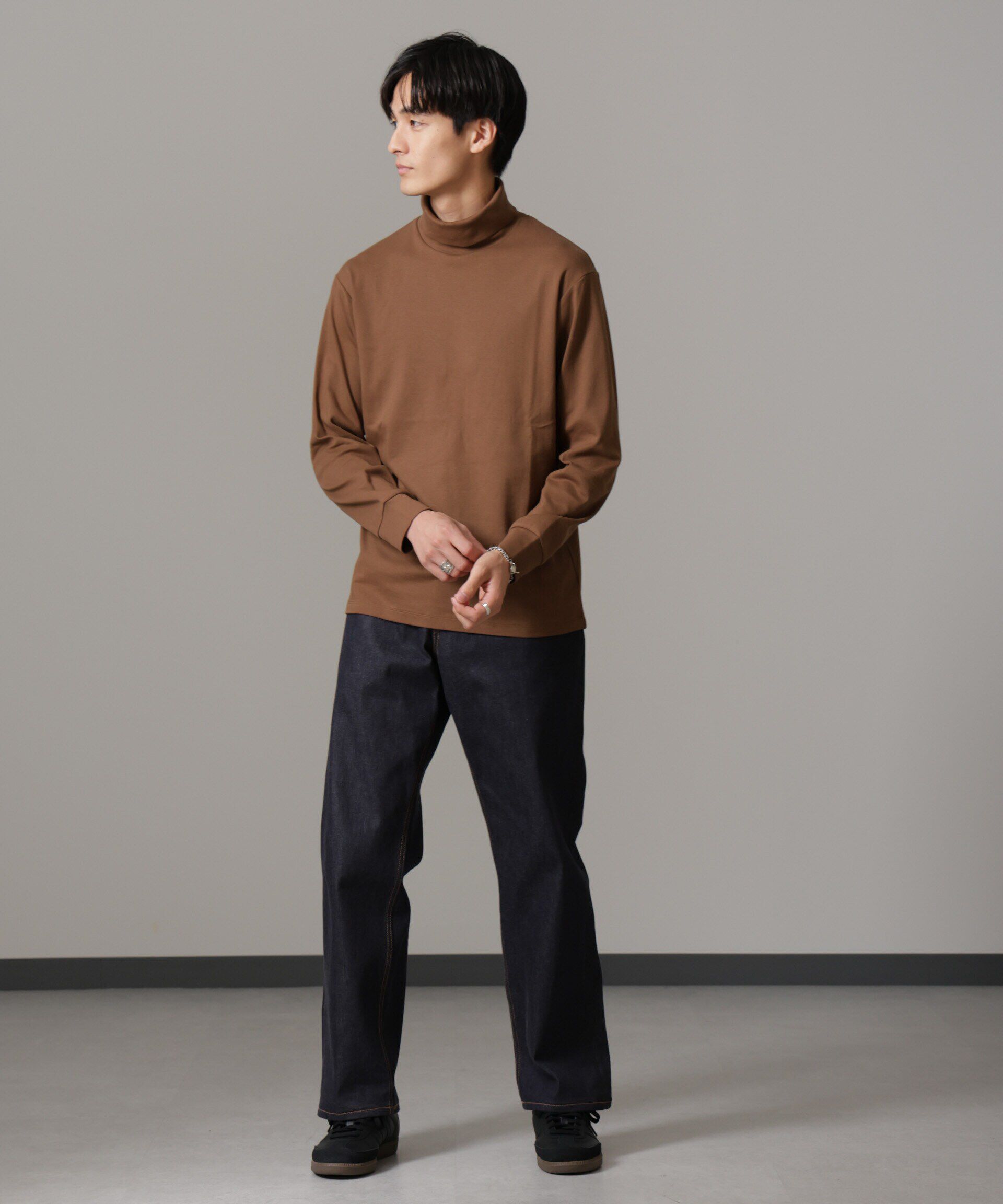 nano･universe「Anti Soaked(R) 汗染み防止 スムースタートルネックTシャツ 長袖」|Tシャツ・カットソー|