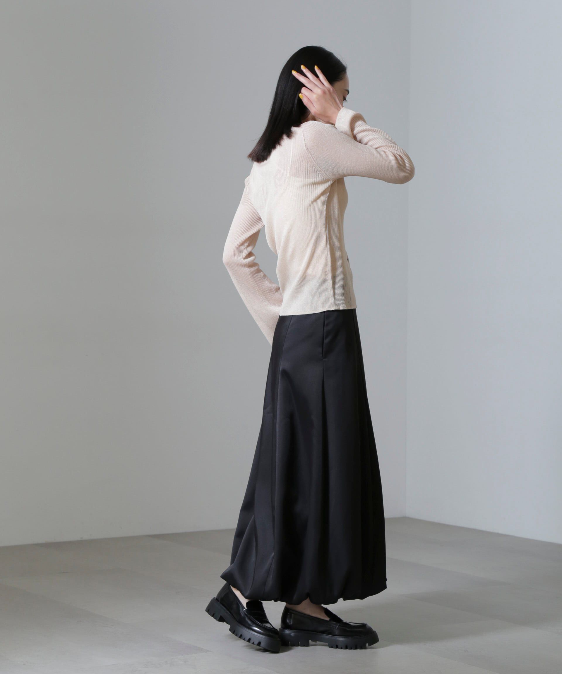 nano･universe「シアーブライトリブ衿付きカーディガン」|ニット・セーター|