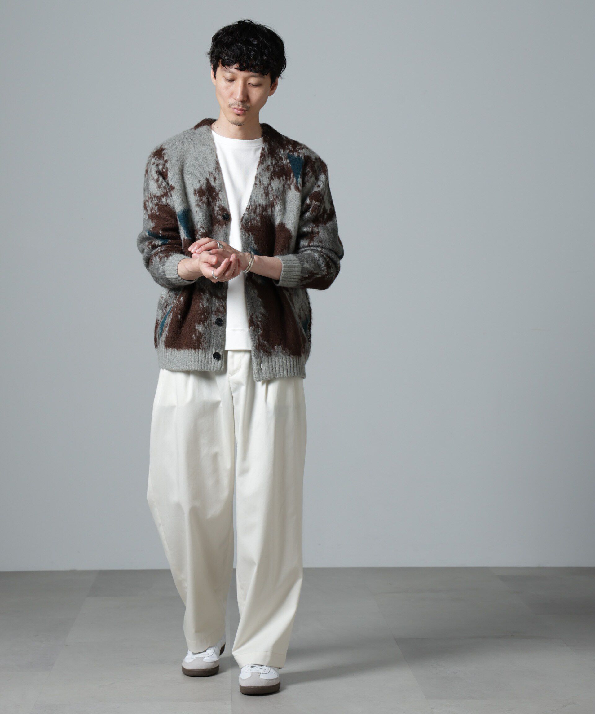 nano･universe「アート柄ニットカーディガン」|ニット・セーター|