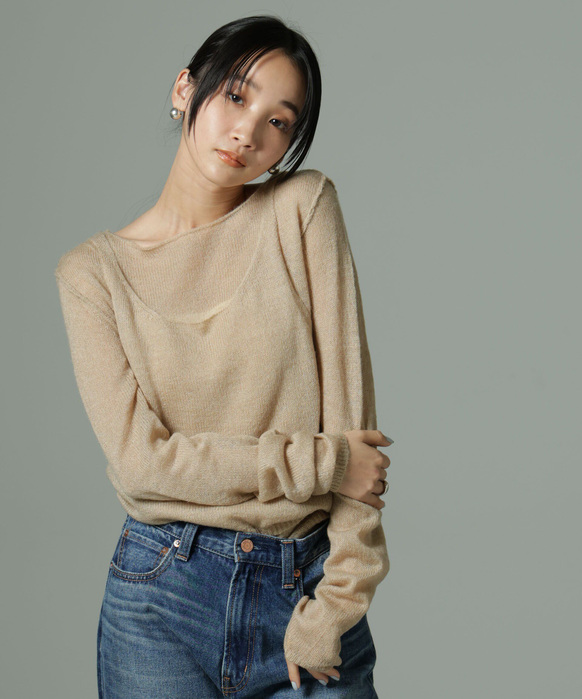 nano･universe「ビスチェセットニット」|ニット・セーター|ベージュ
