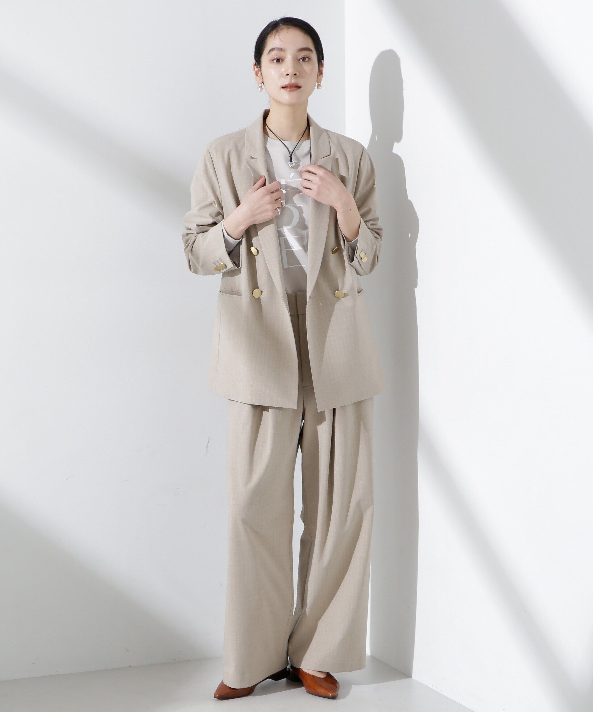 nano･universe「トロストレッチダブルジャケット(セットアップ可)」|テーラードジャケット|