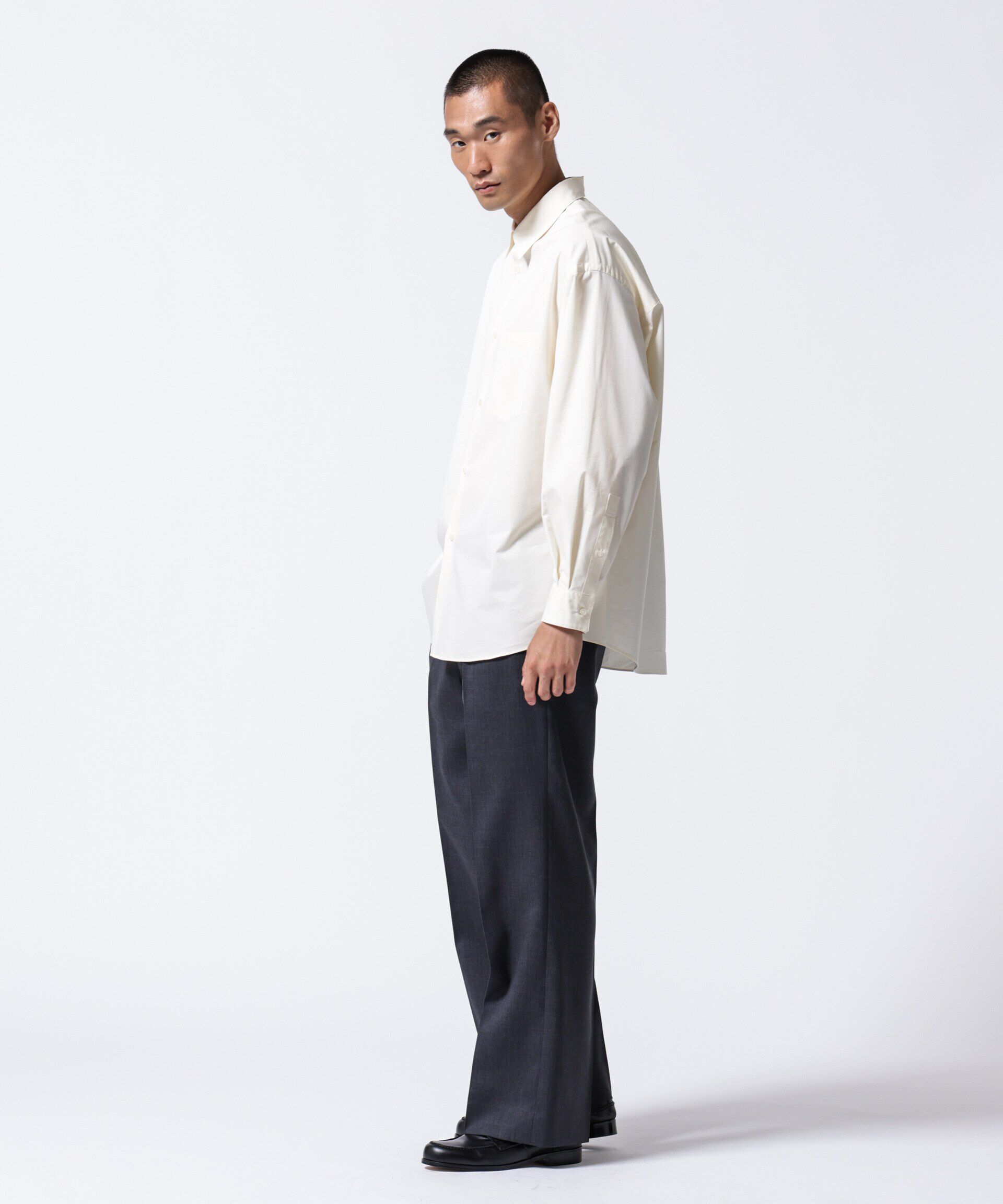 nano･universe「「ASSEMBLANC」タイニーカラーオーバーサイズシャツ」|シャツ・ブラウス|