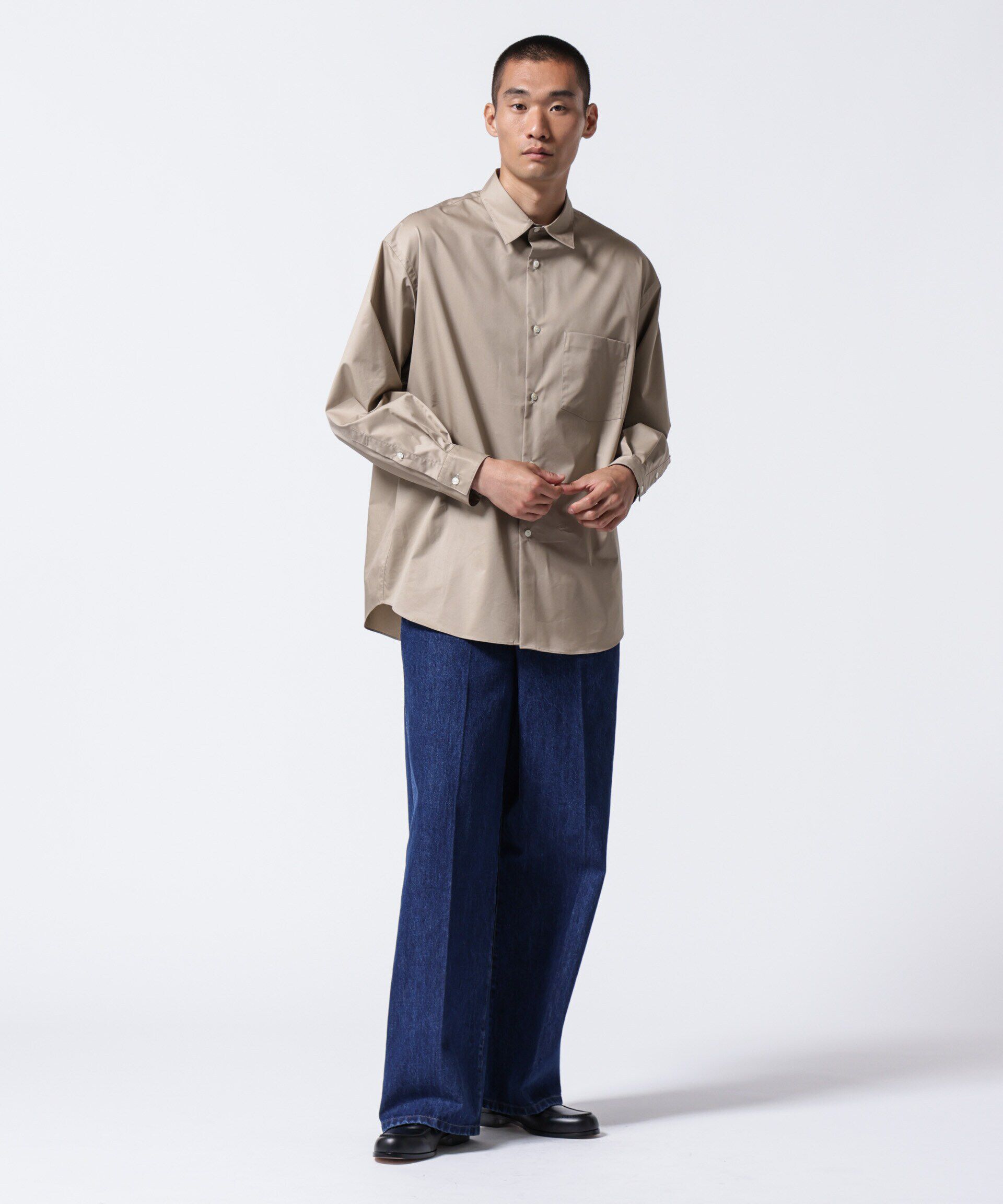 nano･universe「「ASSEMBLANC」タイニーカラーオーバーサイズシャツ」|シャツ・ブラウス|