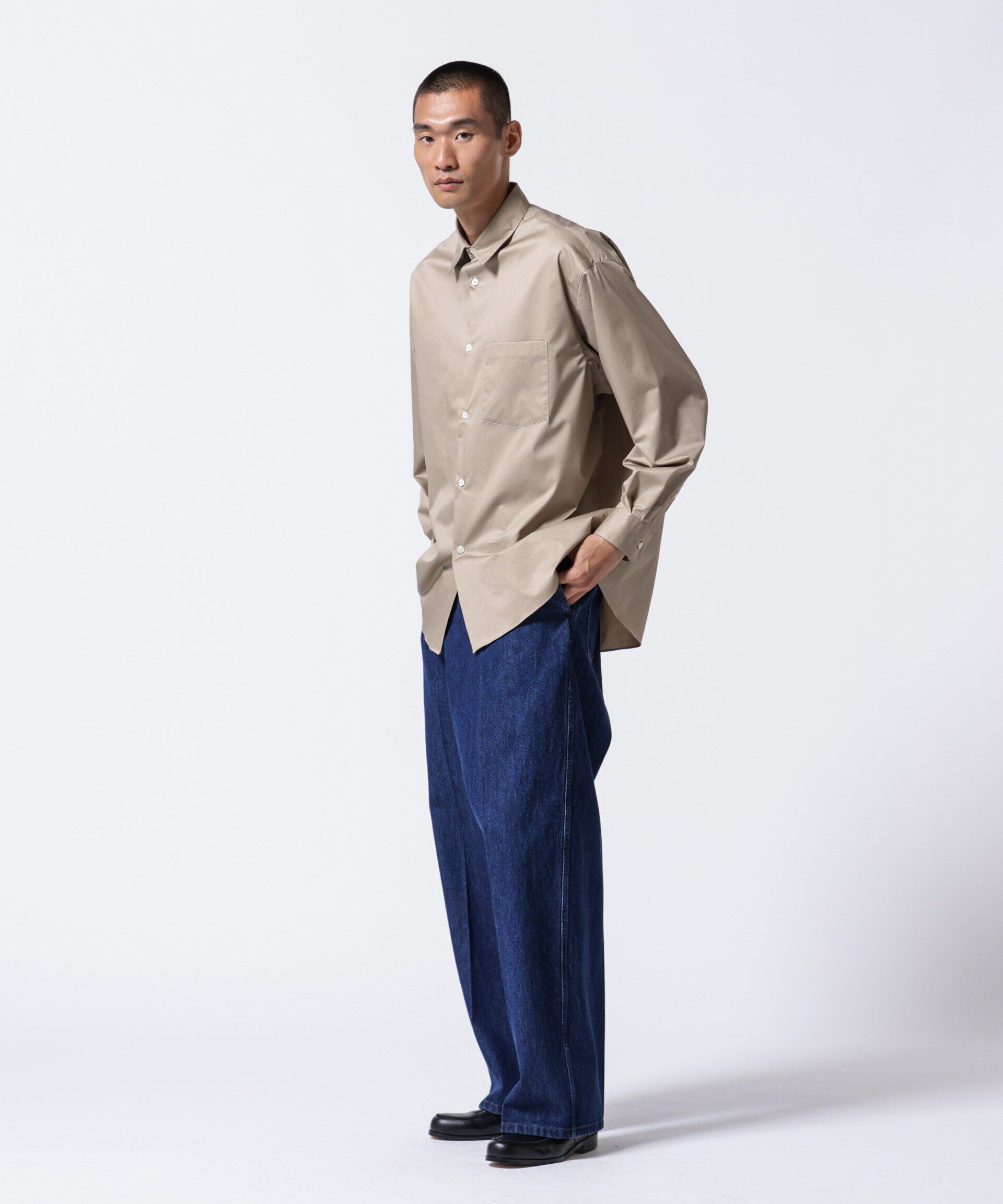 nano･universe「「ASSEMBLANC」タイニーカラーオーバーサイズシャツ」|シャツ・ブラウス|