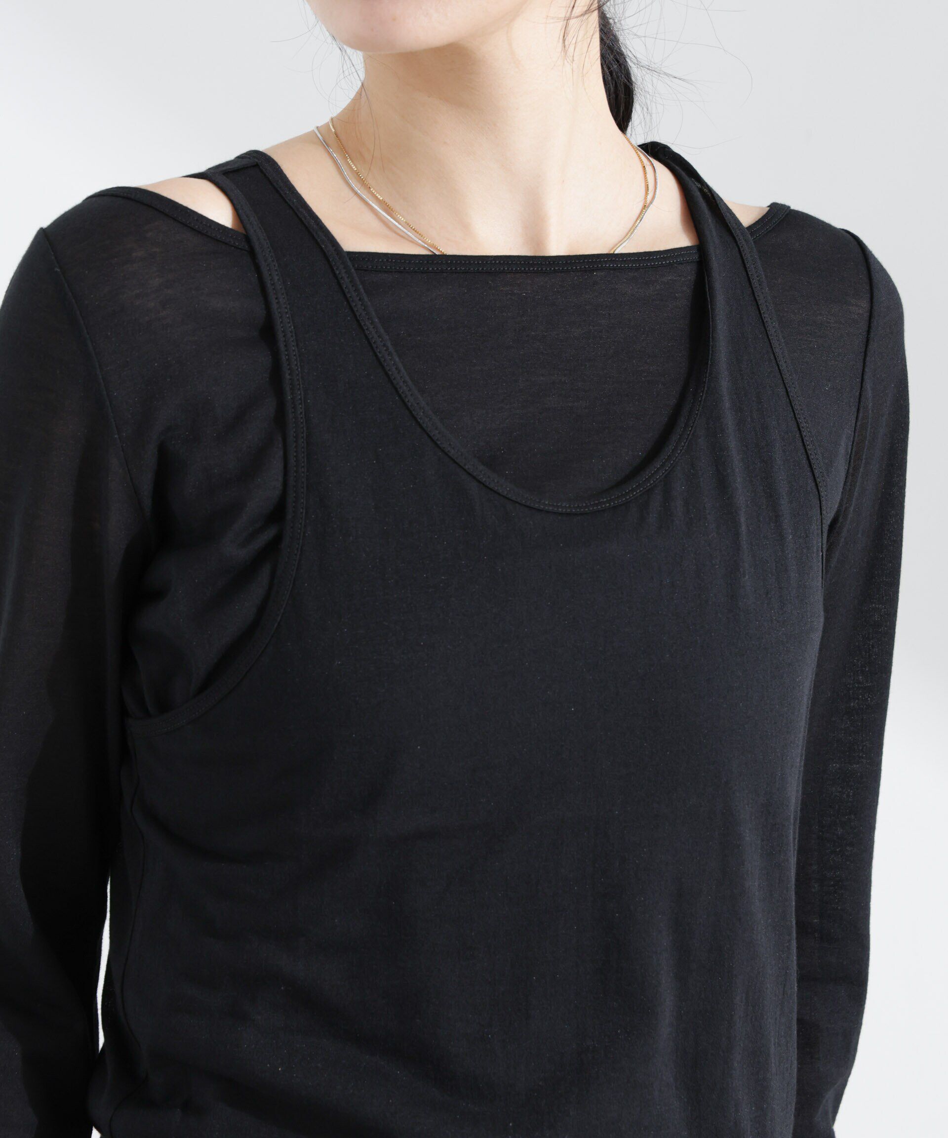 nano･universe「シアータンクトップ＋ロンTレイヤードセット」|Tシャツ・カットソー|