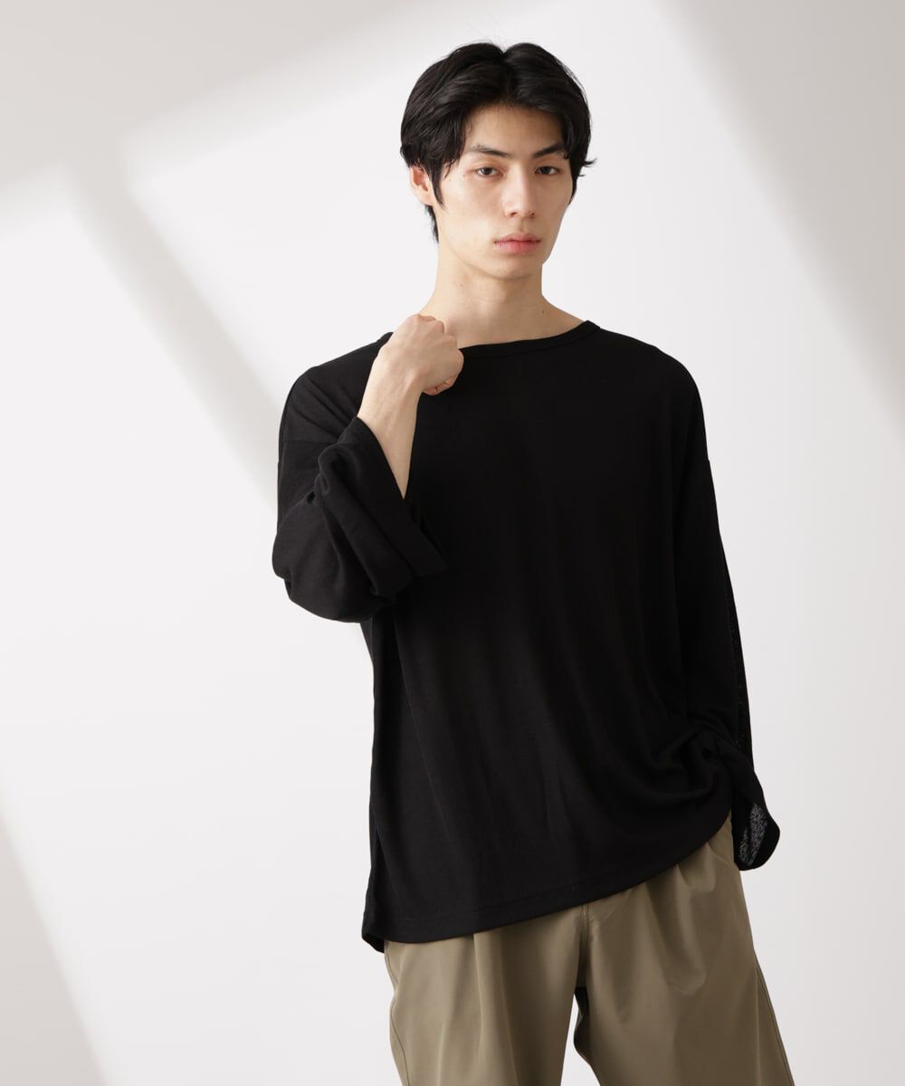 nano･universe「WEB限定/セミシアークルーネックプルオーバー 長袖」|Tシャツ・カットソー|