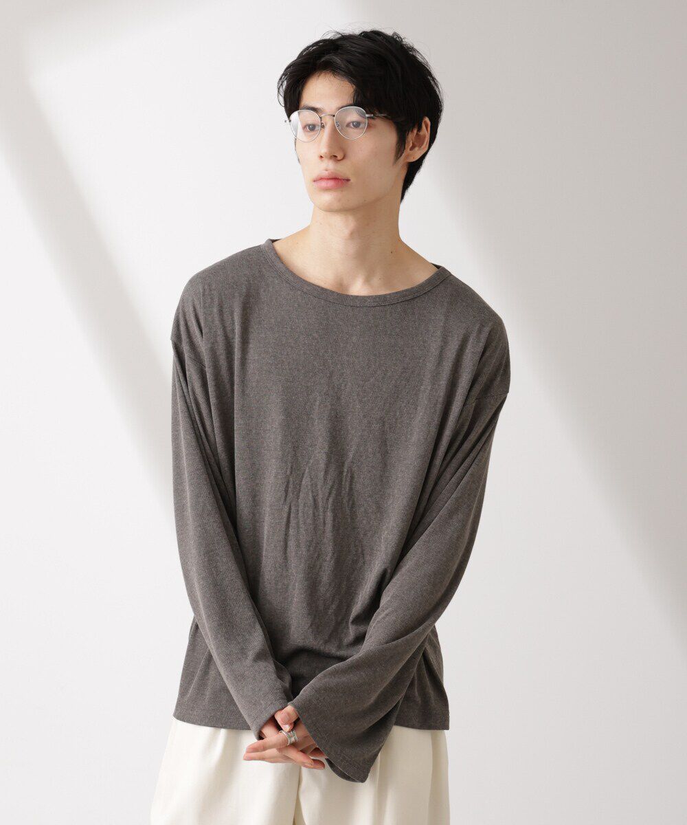 nano･universe「WEB限定/セミシアークルーネックプルオーバー 長袖」|Tシャツ・カットソー|